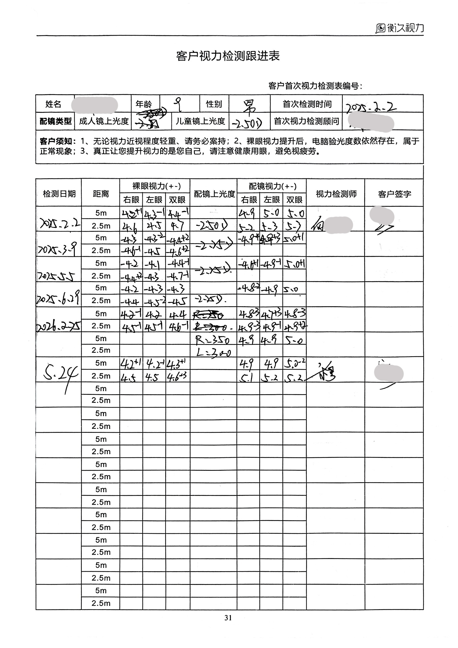 裸眼视力案例 15