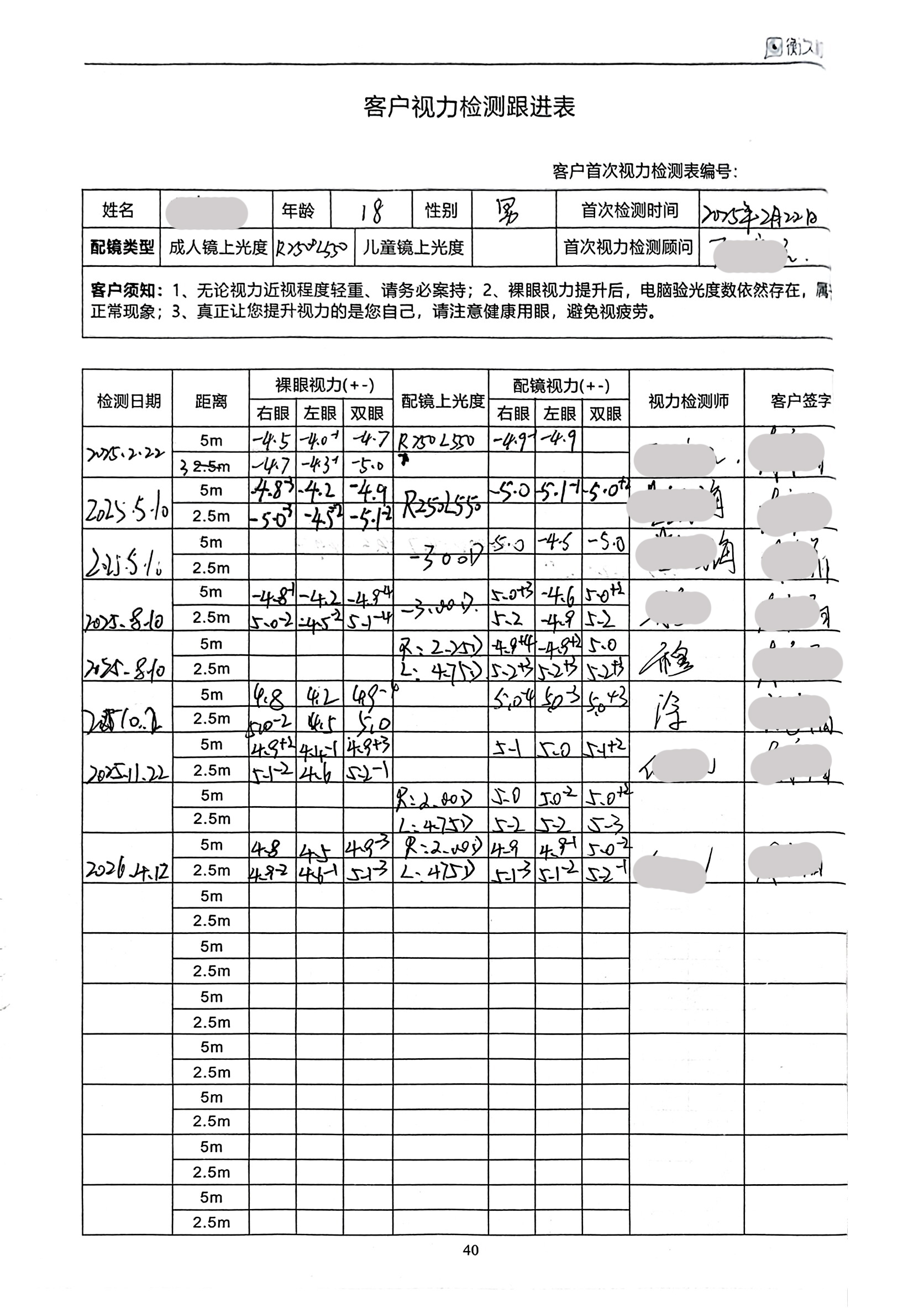 裸眼视力案例 18
