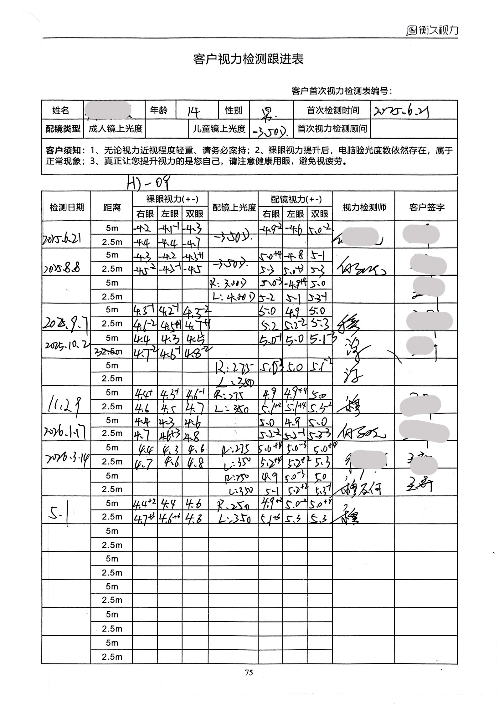 裸眼视力案例 31
