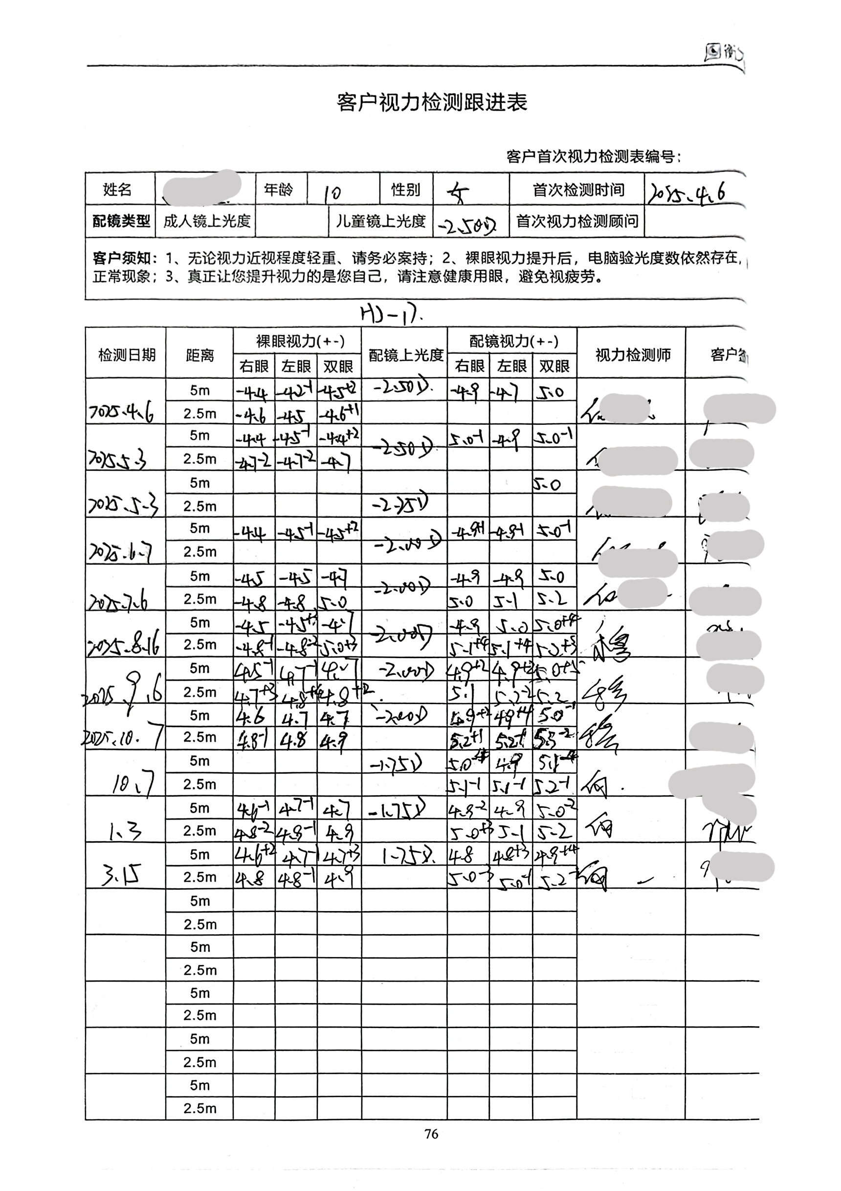 裸眼视力案例 32