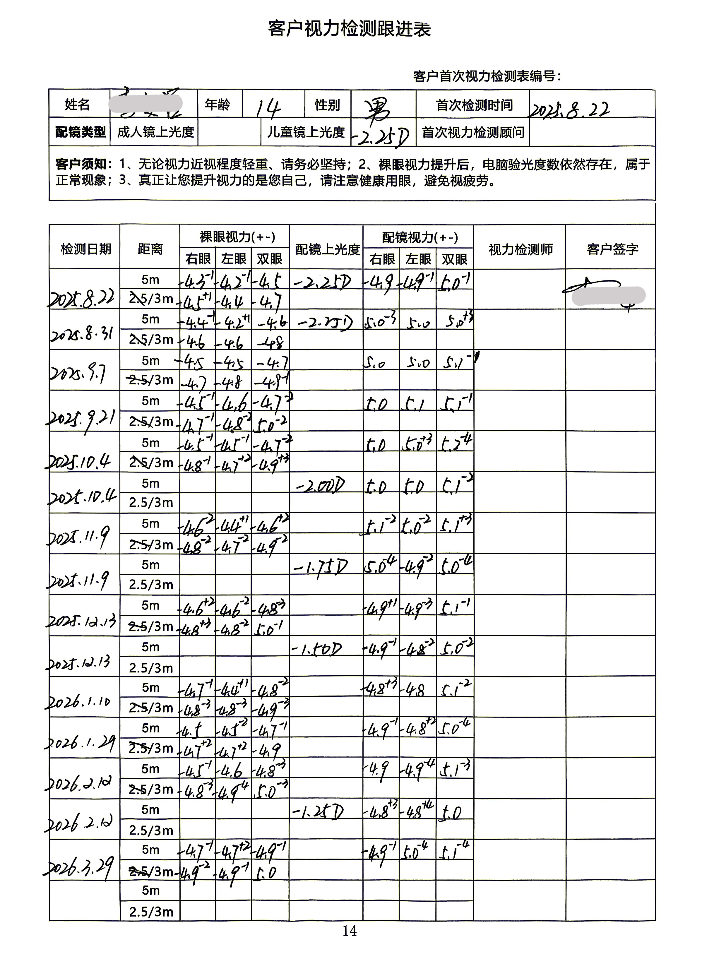 裸眼视力案例 76
