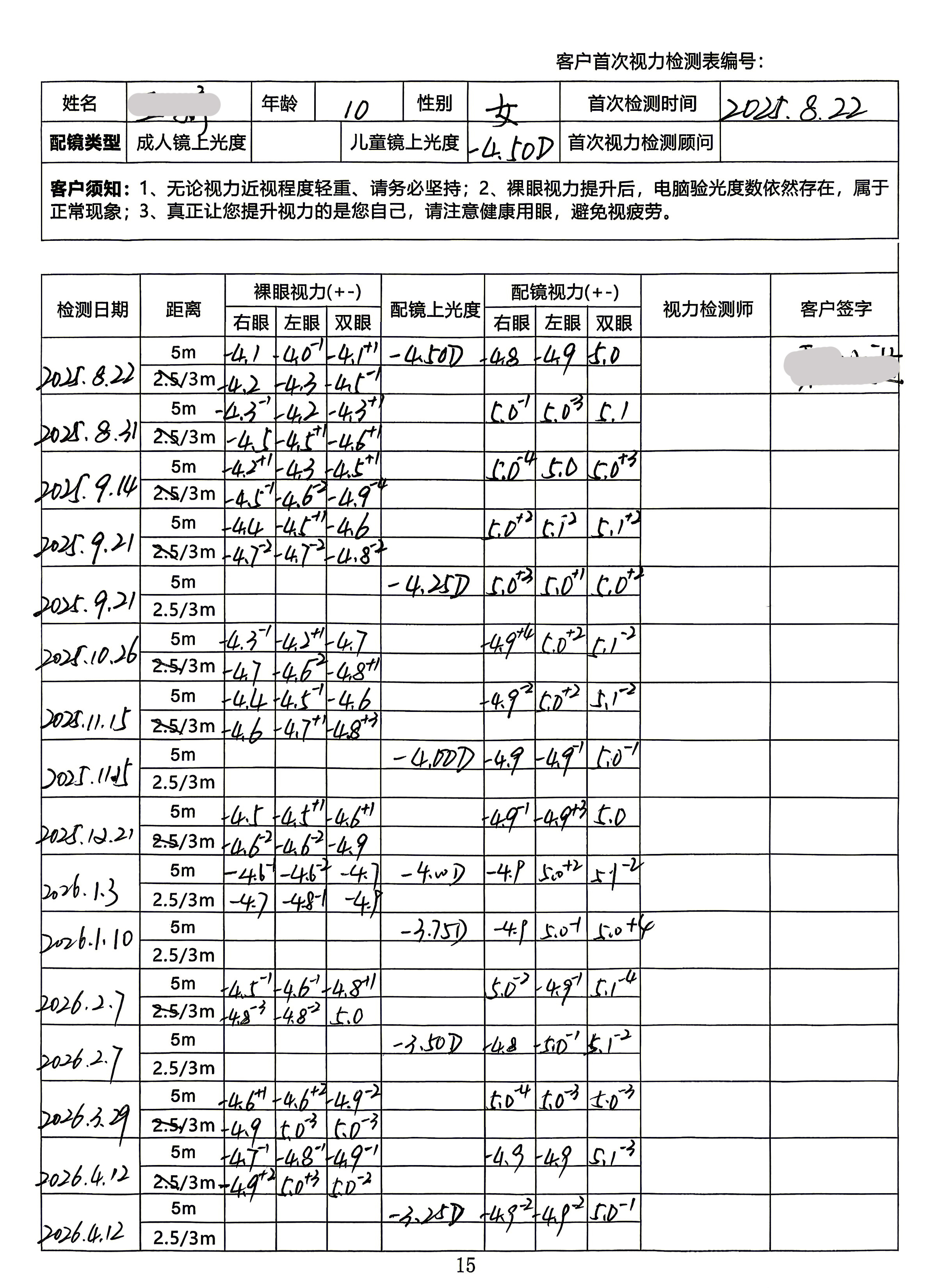 裸眼视力案例 77